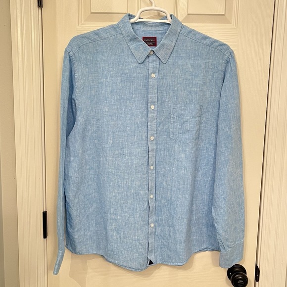 UNTUCKit Men's Blue 100% Linen Shirt Sz XXL Button‎ Up Beach Tropical Vacation - Picture 1 of 8